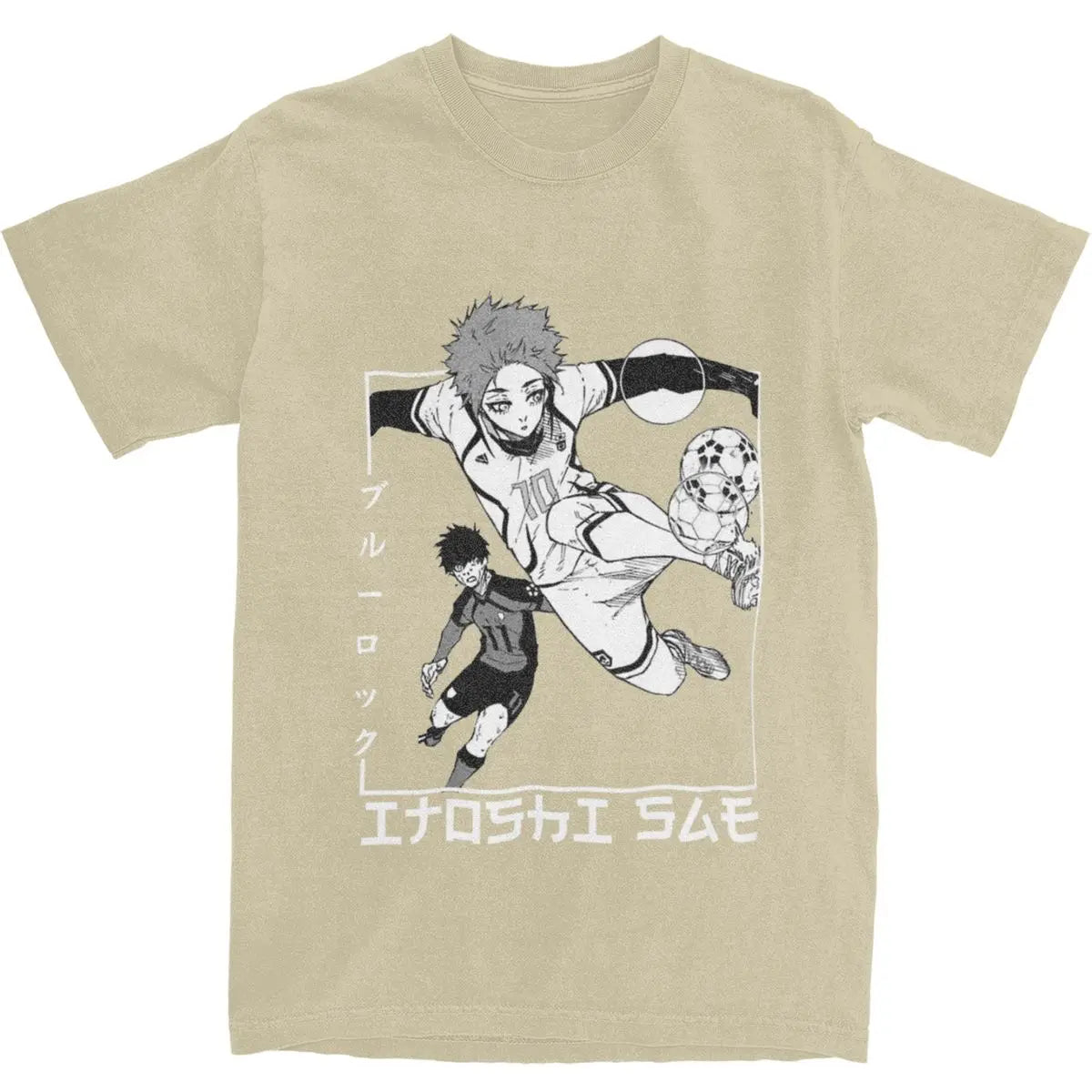 Men's T Shirt Itoshi Sae Blue Lock In Japanese T Shirts Hip Hop Anime Summer Tee Shirt Vintage Pattern 100% Cotton Clothes Gift