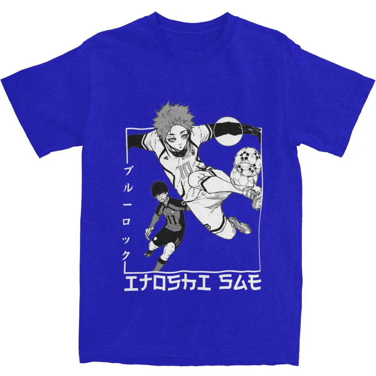 Men's T Shirt Itoshi Sae Blue Lock In Japanese T Shirts Hip Hop Anime Summer Tee Shirt Vintage Pattern 100% Cotton Clothes Gift