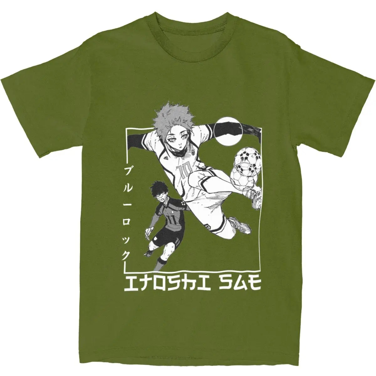 Men's T Shirt Itoshi Sae Blue Lock In Japanese T Shirts Hip Hop Anime Summer Tee Shirt Vintage Pattern 100% Cotton Clothes Gift