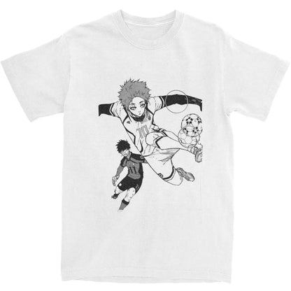 Men's T Shirt Itoshi Sae Blue Lock In Japanese T Shirts Hip Hop Anime Summer Tee Shirt Vintage Pattern 100% Cotton Clothes Gift